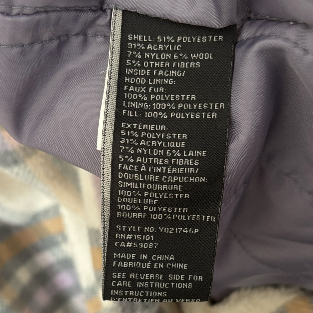 Anthropologie Hooded Plaid High Pile Fleece Lined Shirt Jacket L - Picture 12 of 12